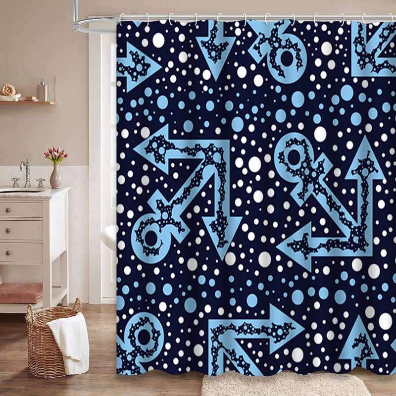 Rideau de douche Dots, L 72 po x l 78 po