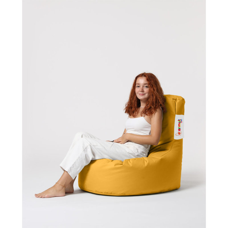 Polyester Outdoor Friendly Bean Bag Sofa, Yellow