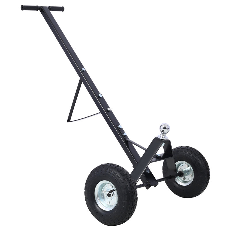 Chariot de remorque avec pneus pneumatiques, charge verticale maximale de 272 kg (600 lb), noir