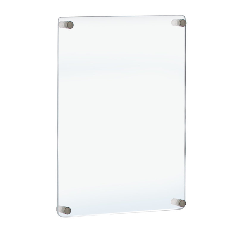 Silver Acrylic Floating Wall Frame with Rounded Edges