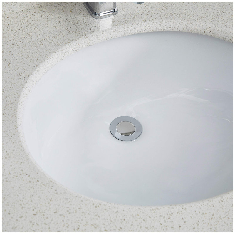 White Oval Undermount Bathroom Sink With Overflow