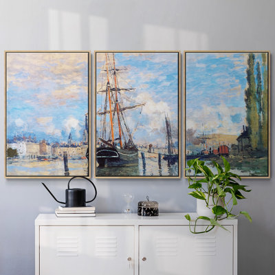 " The Seine at Rouen, 1872 " 3 Piece Art Watercolor Print