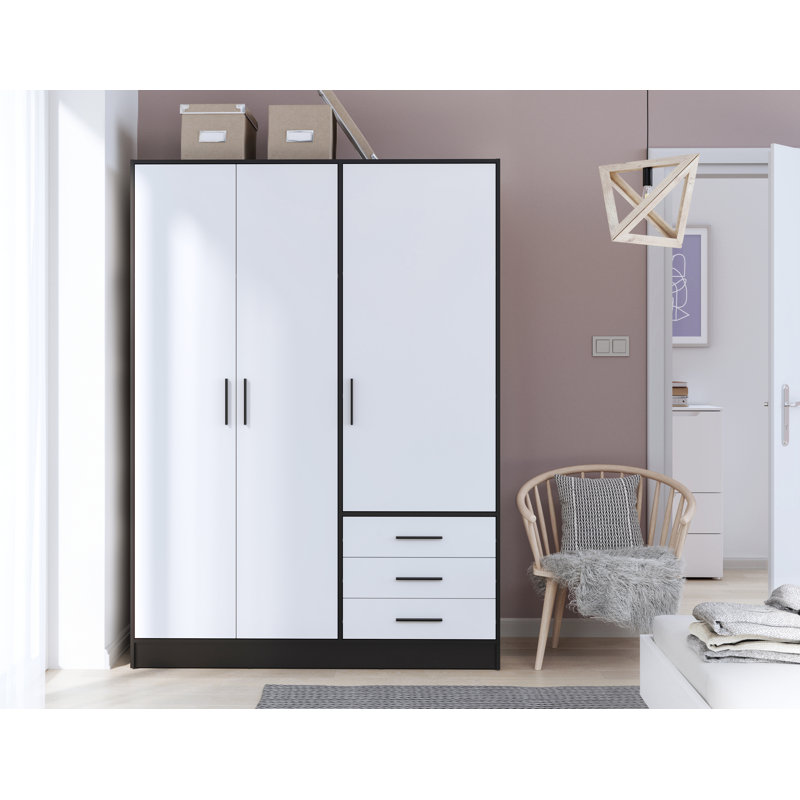 Armoire Shoaf, Noir mat / blanc mat