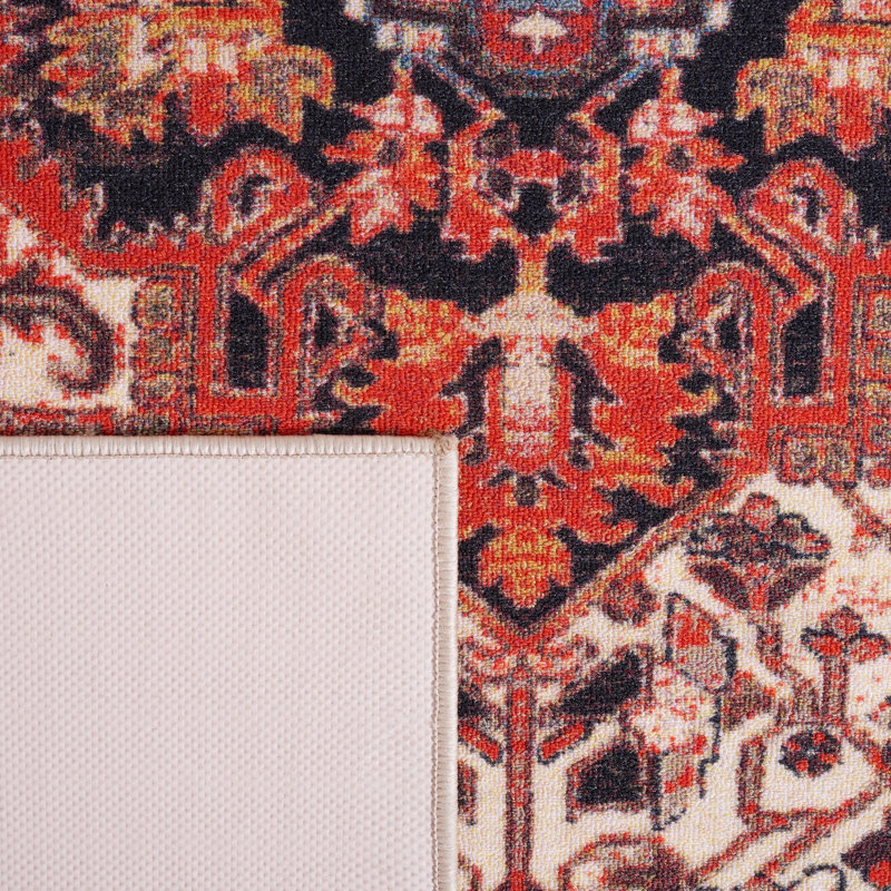 Tapis oriental ivoire / rouge Chesnut, Rond 6 pi 7 po