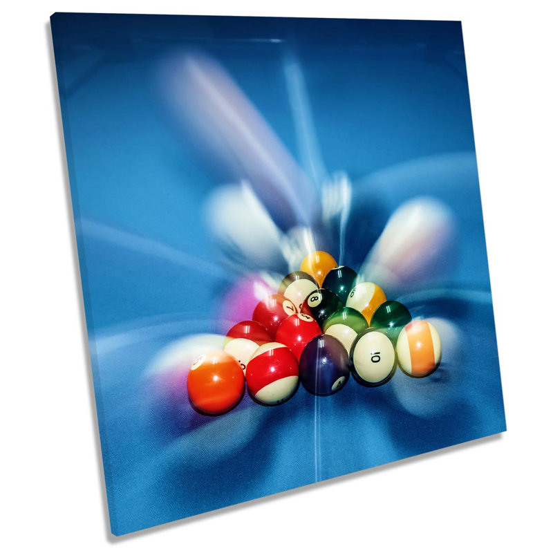 Z0446 Pool Nine Ball - Wrapped Canvas Painting, 60cm H x 60cm W x 2cm D