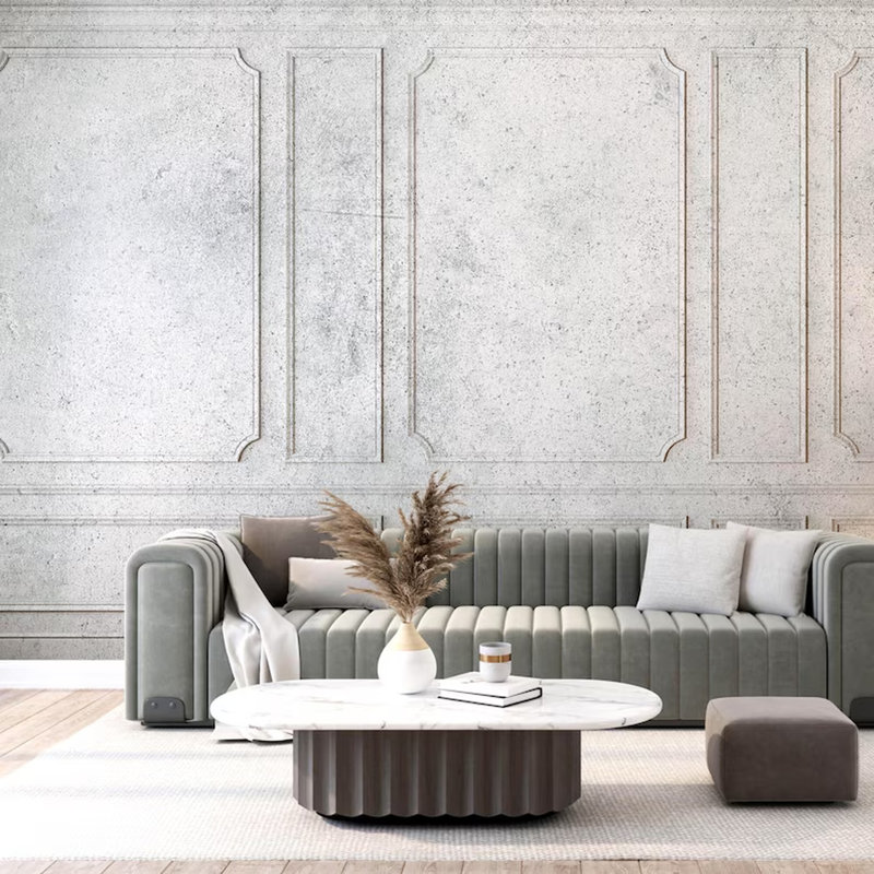 Panneau mural rétro en plâtre, L 138 po x l 105,96 po