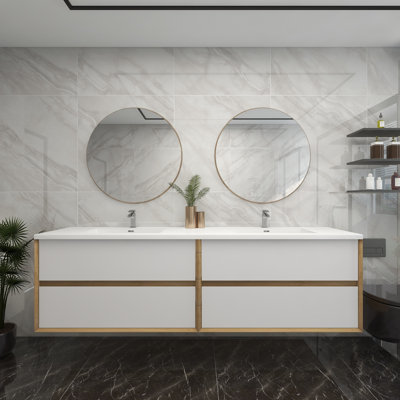 Ensemble de meuble-lavabo mural 84 po