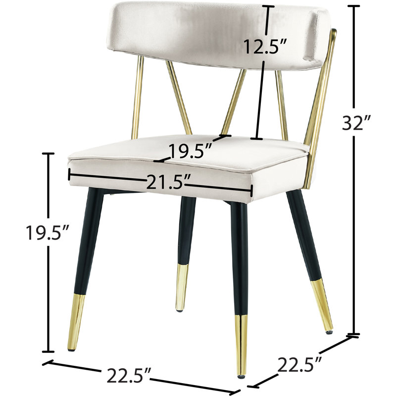 Jeudi 19.5'' H Velvet Upholstered Side Chair, Cream Velvet