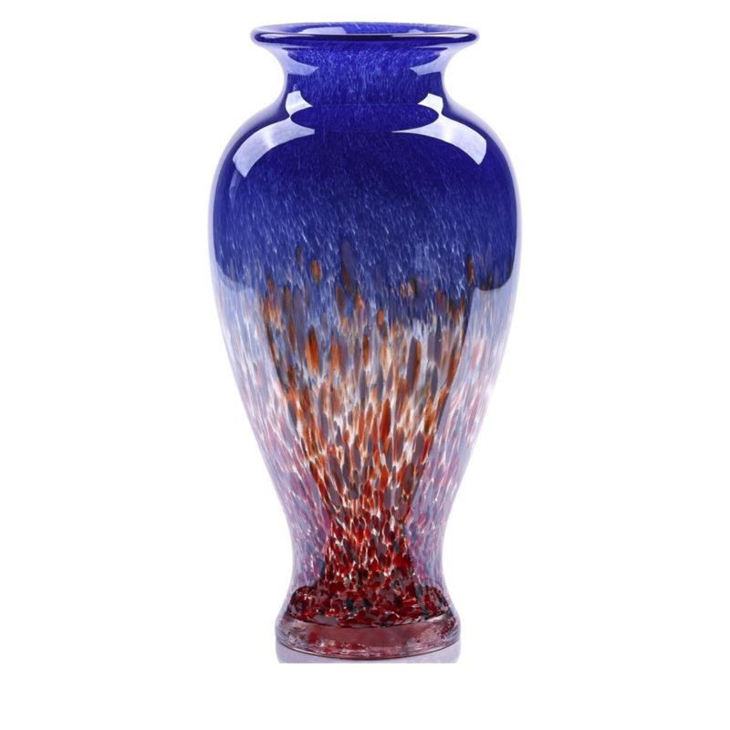 Vase en verre bleu