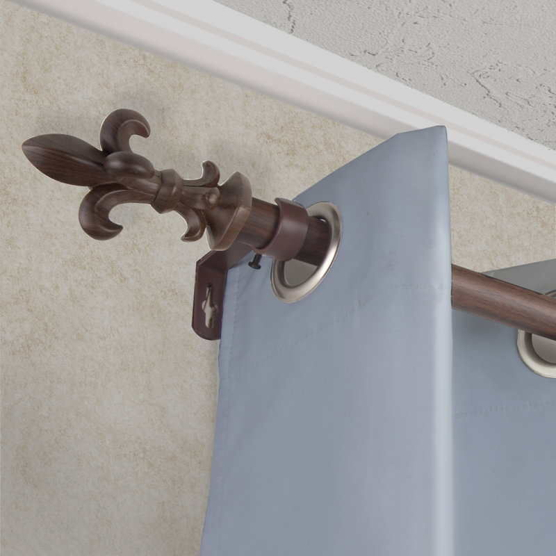 Tringle à rideaux simple Lemoine, 28" - 48", Noyer foncé