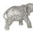 Polystone Engraved Floral Elephant Decorative Silver Sculpture