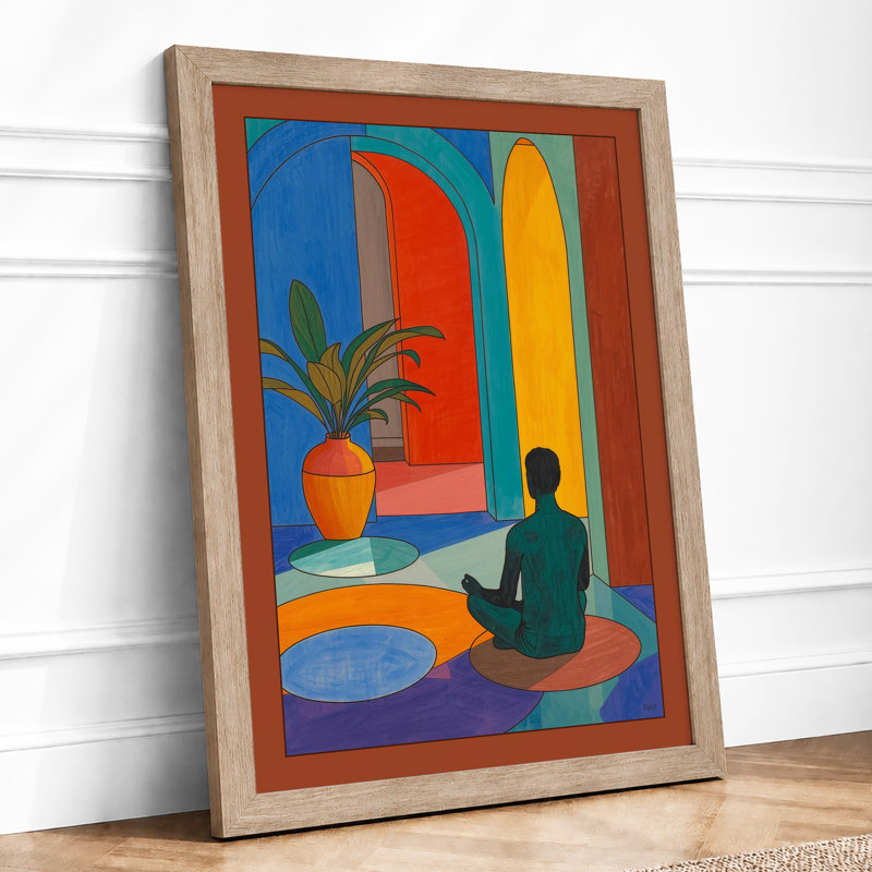Meditative Interior Modern - Framed Print, Oak, A3 - 42.0 x 29.7 cm