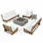 White Cushion/Teak Frame