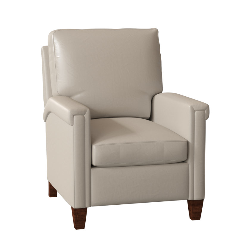 Kara 32" Wide Faux Leather Standard Recliner, Outsider Raven Genuine Leather, Mahogany, Power