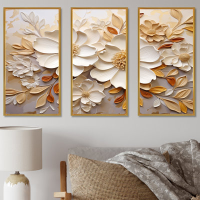 Minimalisme, fleurs saisonnières Blossoms III - ensemble d'art mural fleurs saisonnières