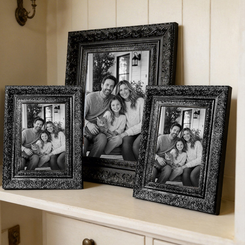 Cadre photo élégant avec cadre PS léger, Noir, 1, L 5 po x H 7 po