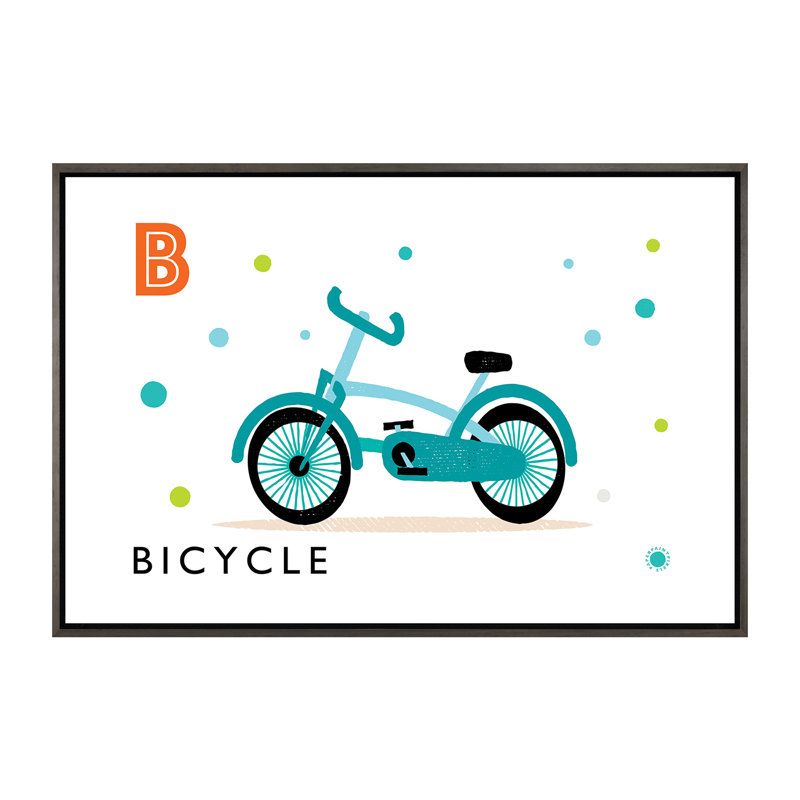 «B Is» pour vélo - impression, Pas de tapis, H 40 po x l 60 po x 1,5 po, Toile avec cadre gris