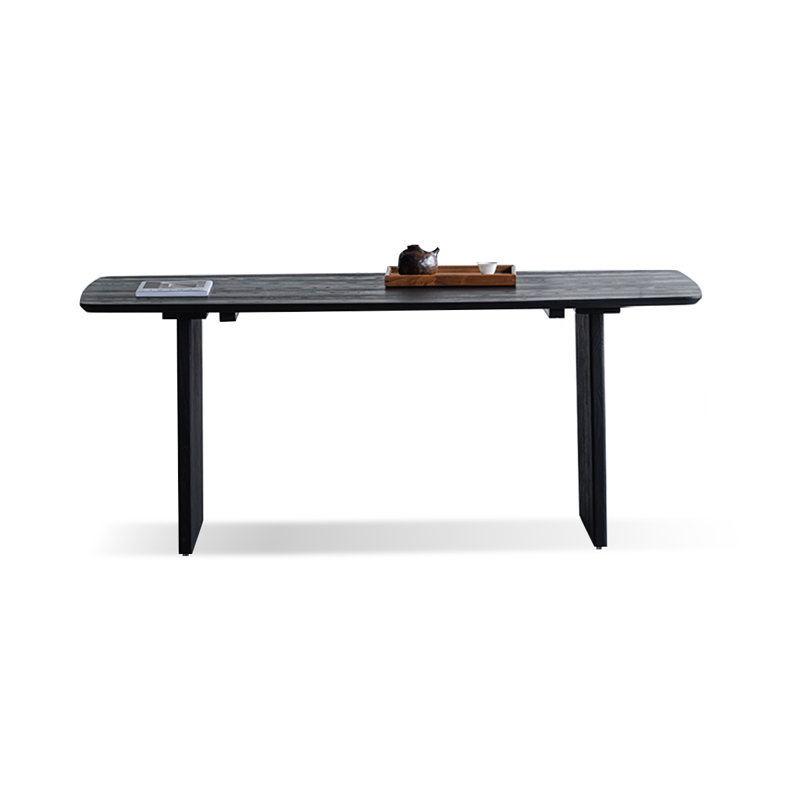 Table de salle à manger rectangulaire noire, H 29,53 po x L 86,61 po x l 35,43 po