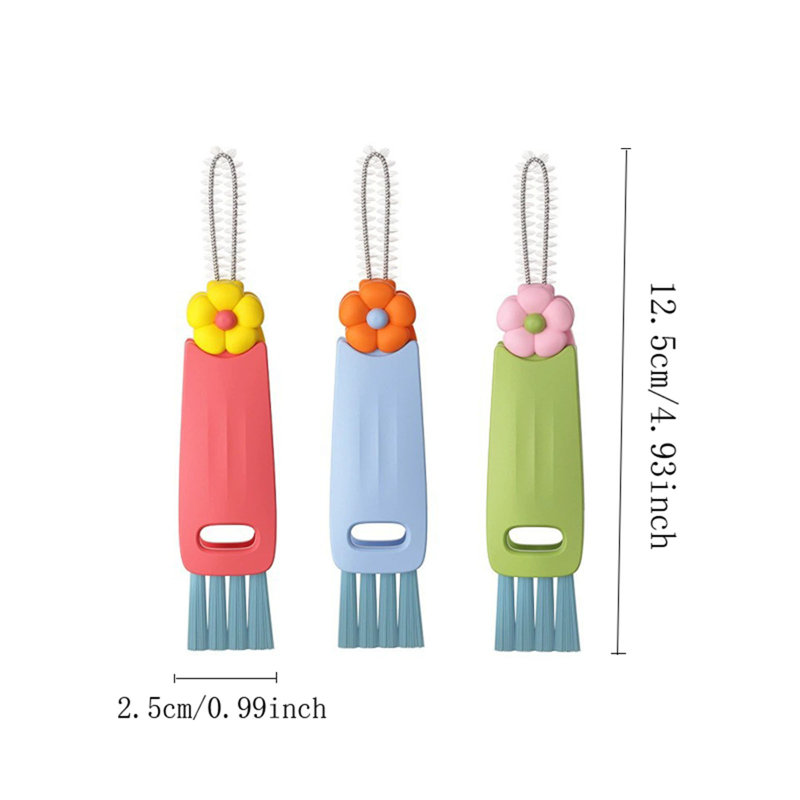 Bouteille d'eau trois-en-un brosse à couvercle multifonctionnel, Bleu