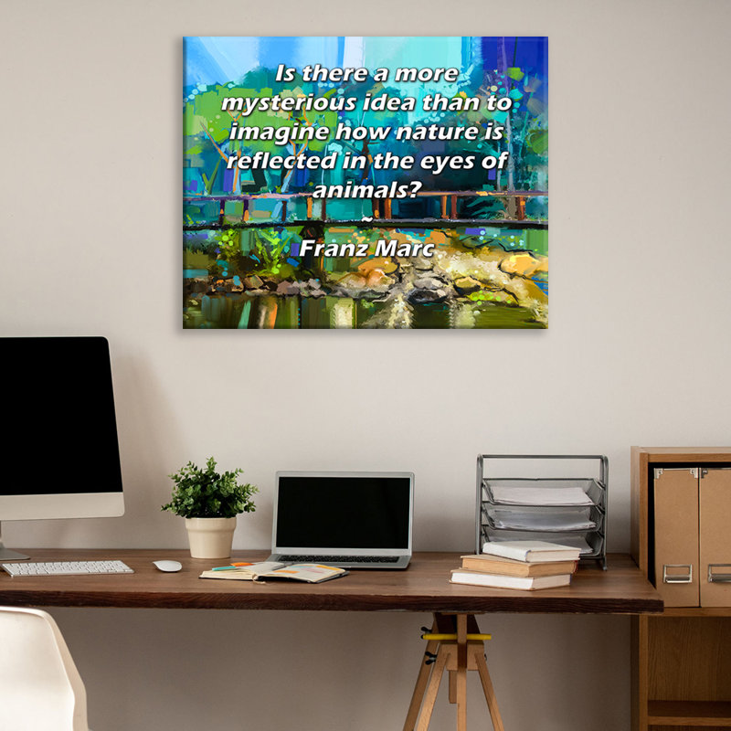 ArtsyQuotes Gallery Wrapped Canvas By Franz Marc: "Is there a more mysterious idea than to imagine how nature is reflected in the eyes of animals?"