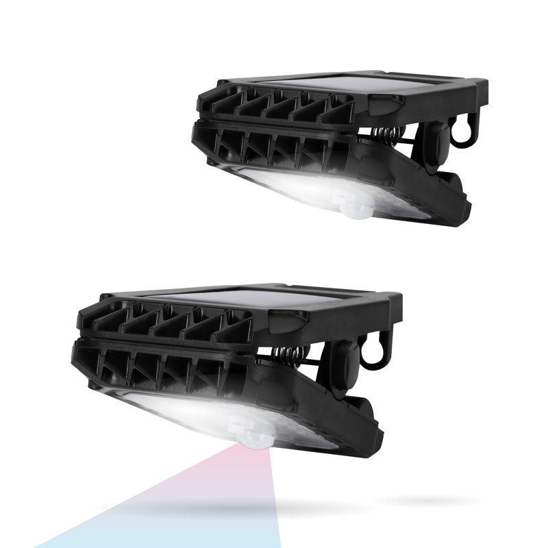 Luminaire solaire d'extérieur compact à pince avec capteur de mouvement (paquet de 2)