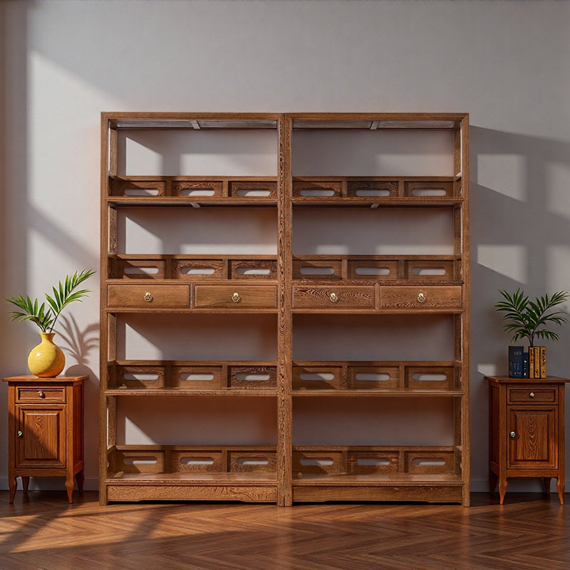 Nouvelle bibliothèque de style rétro chinois minimaliste
