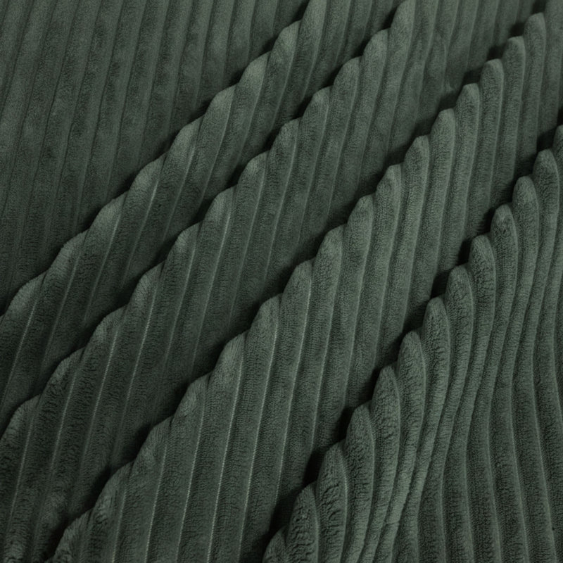 Corduroy Upholstery Full Compressed Ottoman, Dark Green