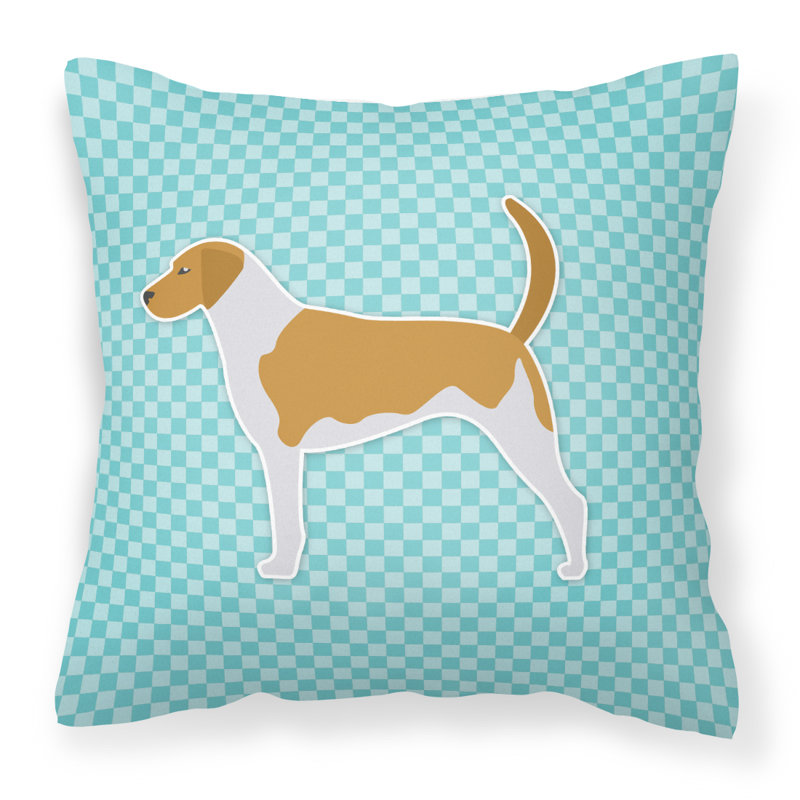 Coussin intérieur/extérieur american foxhound, H 18 po x l 18 po x P 3 po, Bleu