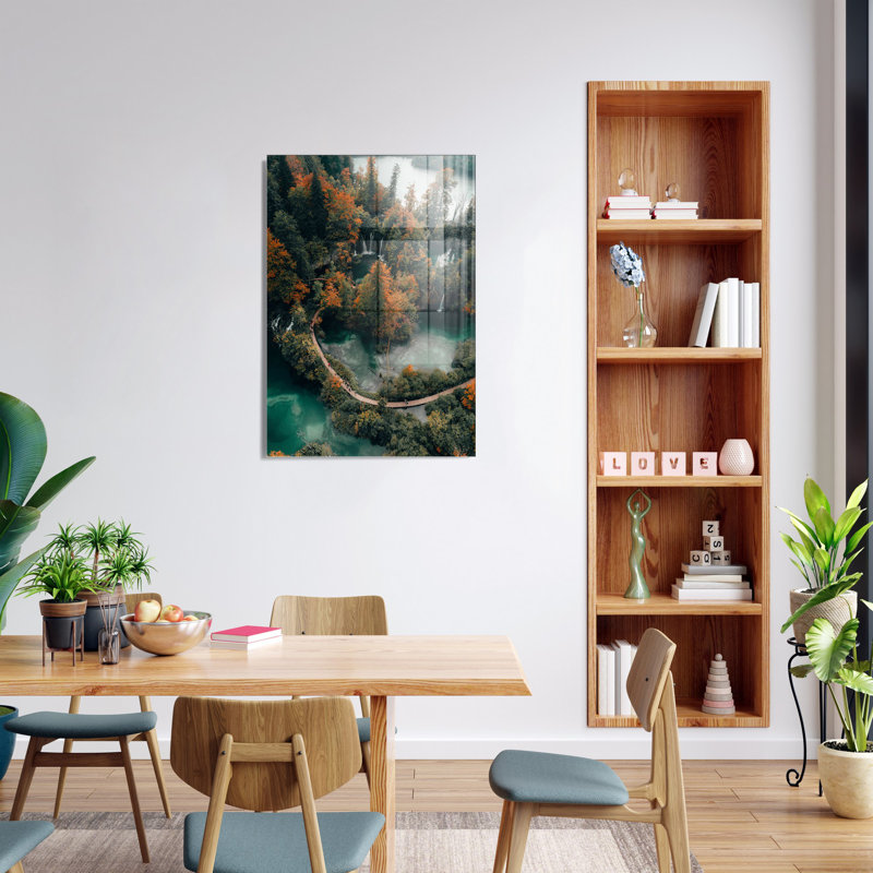 Superbe peinture murale en verre trempé 27,6 po x 39,4 po | 100% verre trempé, épaisseur: 0,16 pouce | Décoration élégante pour le salon ou le bureau, durable et facile à nettoyer, idée de cadeau parfaite