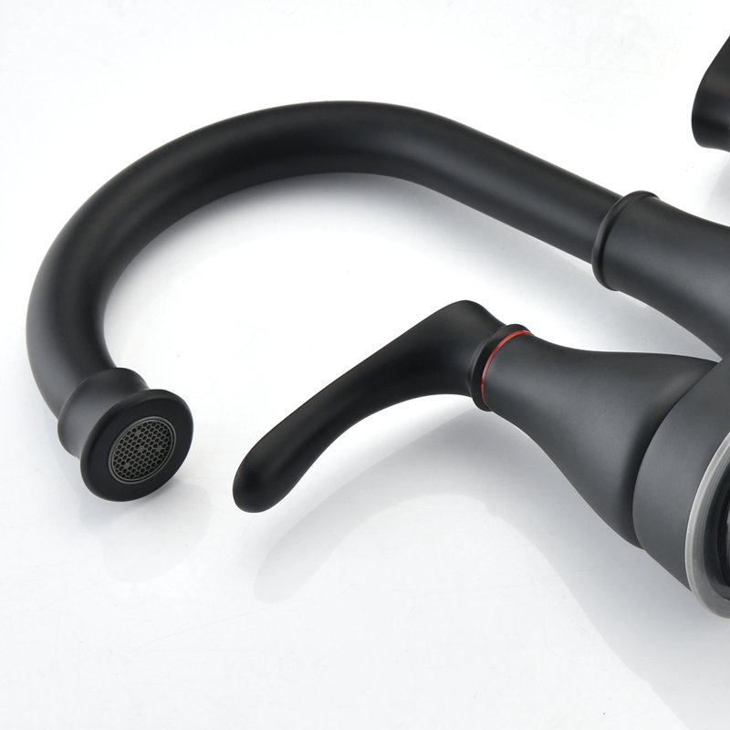 2-handle Bathroom Faucet with Drain Assembly, Matte Black