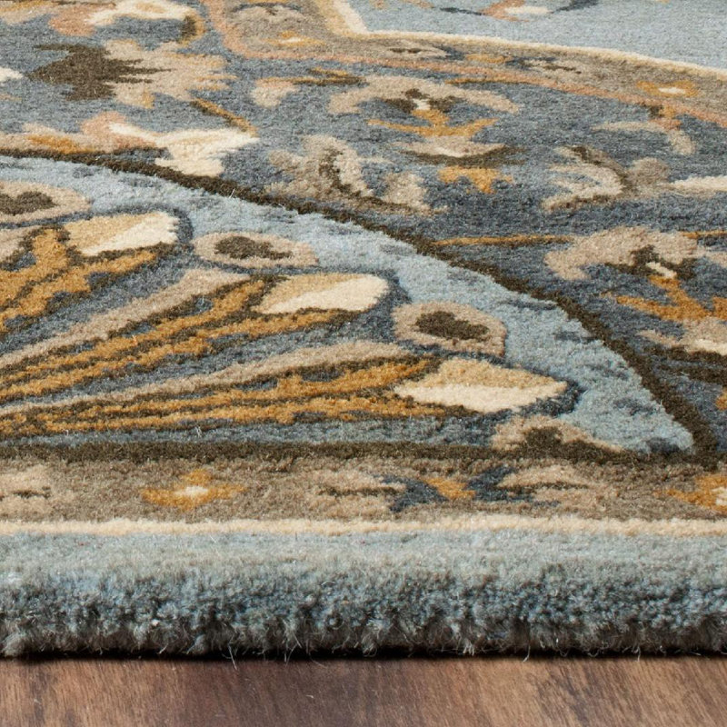 Tapis oriental brun / gris / beige touffeté à la main Huckstadt, Rectangle 2 pi 6 po x 4 pi