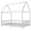 Wood House Bed with Guardrail and LED-1506898084
