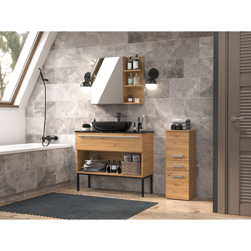 Dashaan Laminate Bathroom Cabinet, Brown