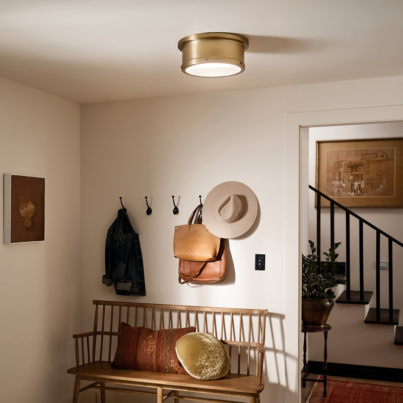 Zhazira Flush Mount, Brushed Natural Brass