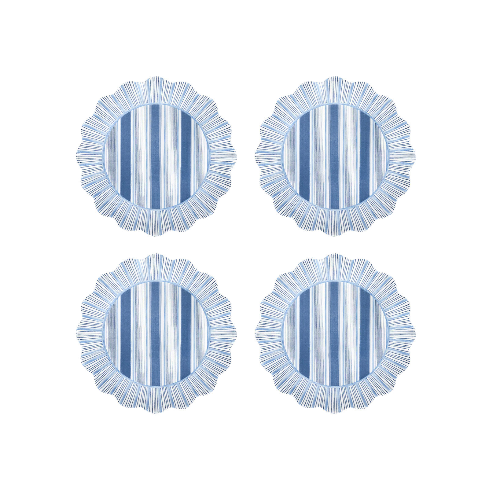 Cabana Stripe Melamine Dessert/Salad Plates, Ocean