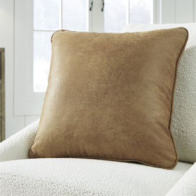 Asoni Faux Leather Reversible Throw Pillow