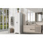 Armoire de rangement avec deux portes pour salle de bain, bureau, tablette réglable, panneau de fibres à densité moyenne-295972545