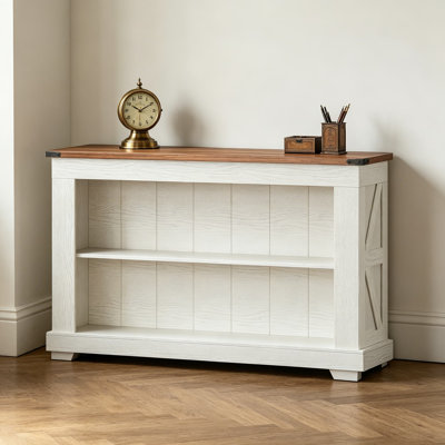 Farmhouse Console Table With 3-Tier Storage, Narrow Entryway Table For Living Room, Hallway Or Behind Couch, Solid Engineered Wood Construction