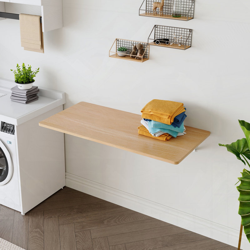 Table murale pliante pour petits espaces, bureau pliable polyvalent et établi, Bois robuste