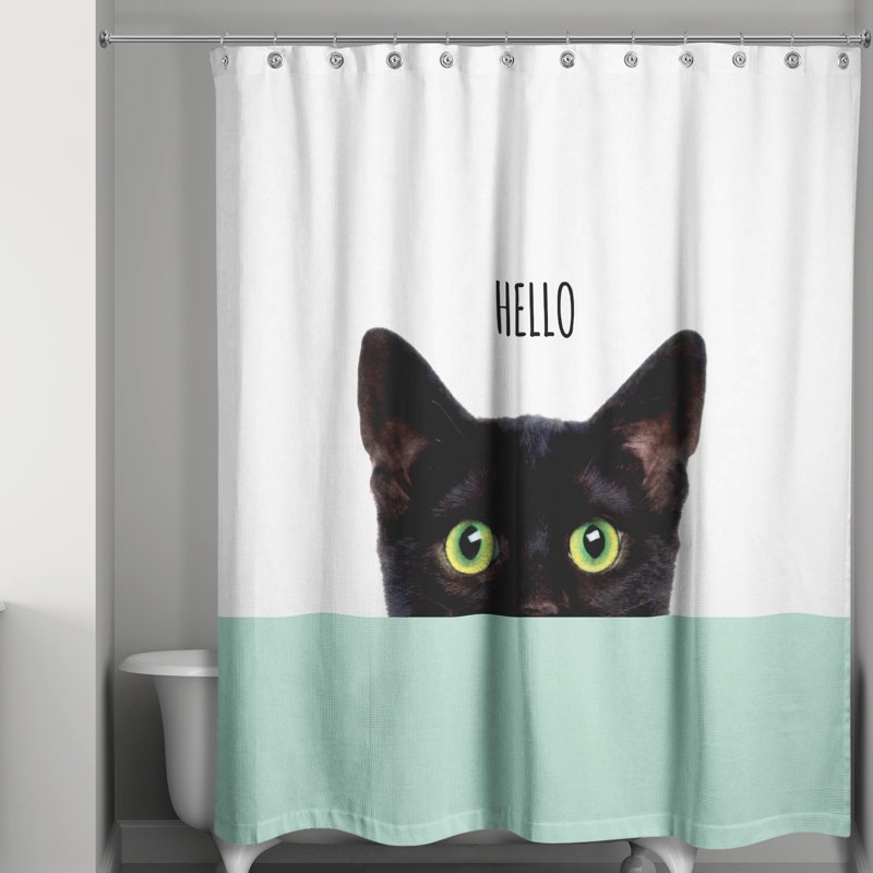 Rideau de douche simple Cats Collection, Menthe