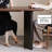 Durable Walnut Solid Wood Rectangular Desk-888464875