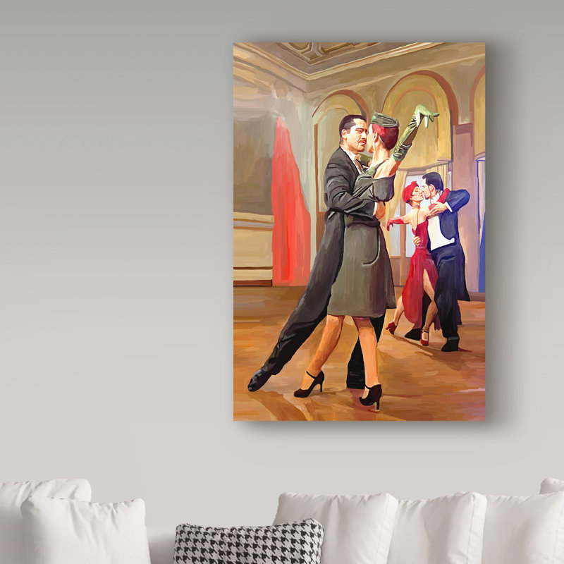«Dance with Me», reproduction de peinture à l'huile sur toile tendue, H 24 po x l 16 po