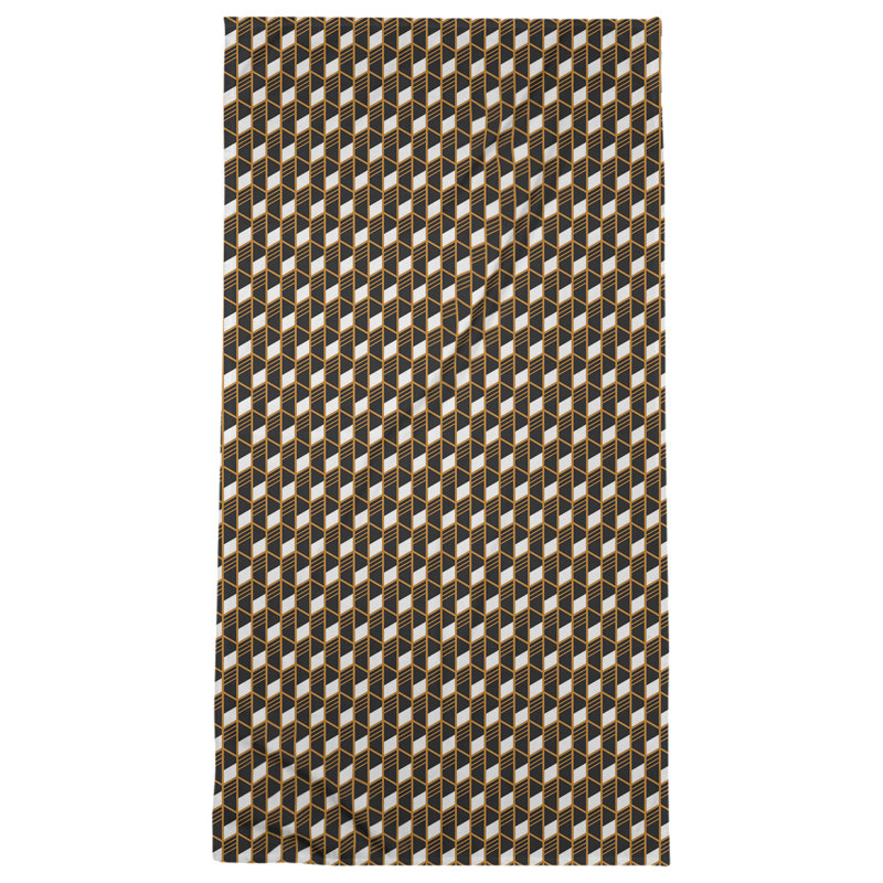 Serviette de bain à rayures géométriques classique, Orangé