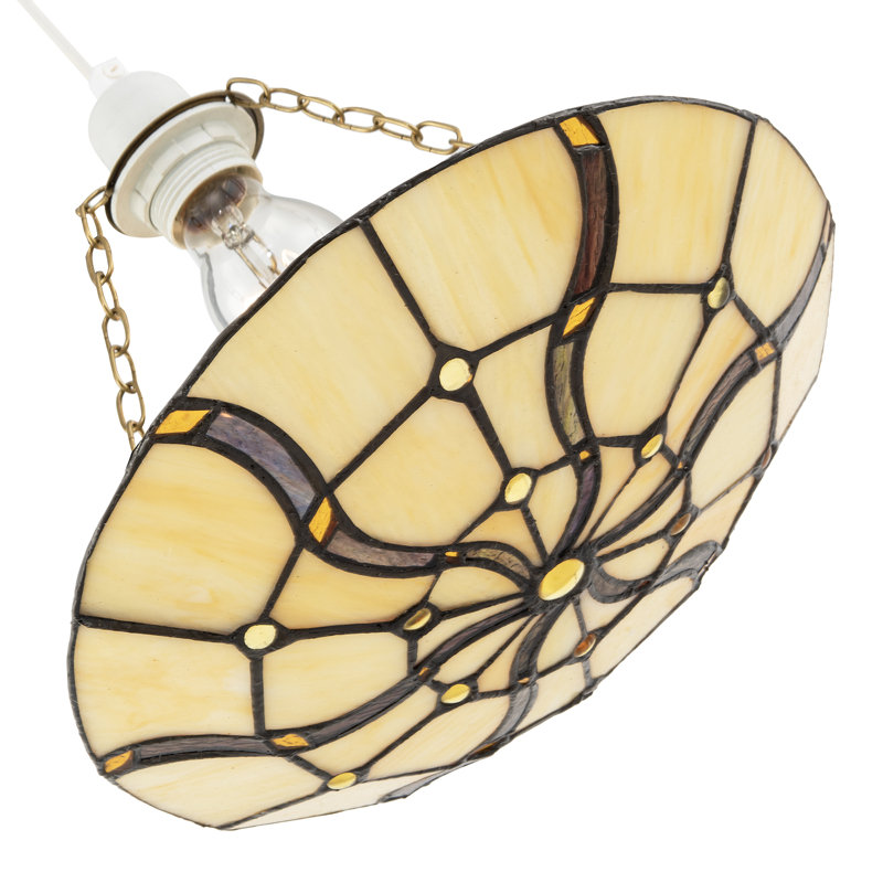 9cm H Glass Bowl Pendant Shade ( No Direct Attachment Method ) in Beige