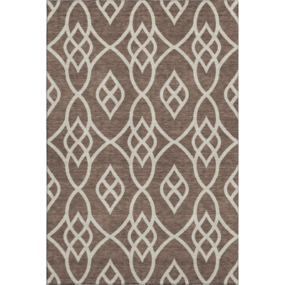 Premium Machine Washable Prisco Chocolate Rug