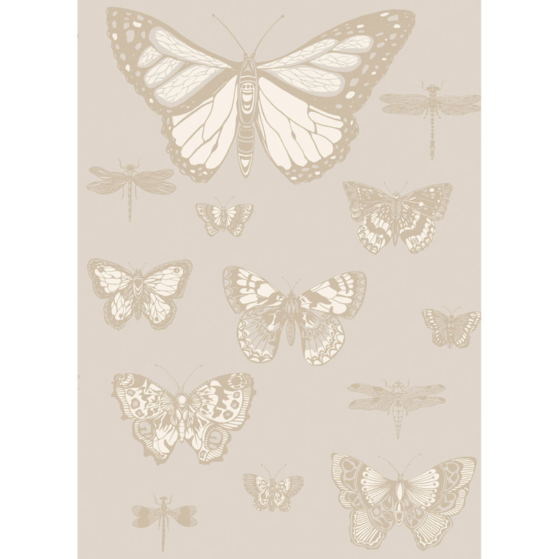 Whimsical Butterflies And Dragonflies Wallpaper Roll, Gray