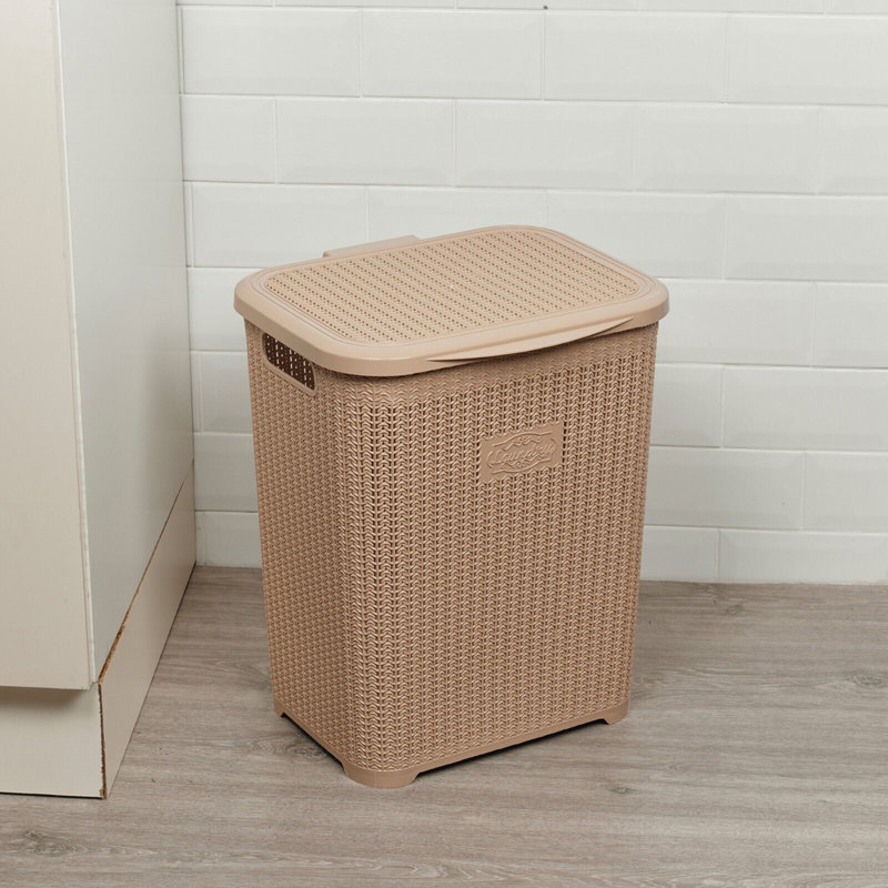 Plastic Laundry Basket, Pink