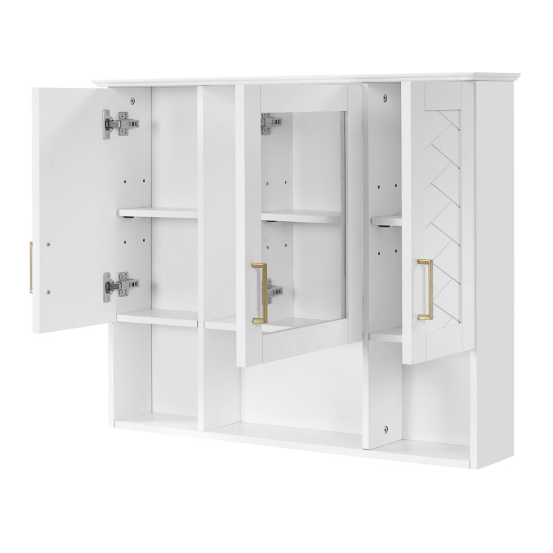 35 Inch 2-In-1 Wall Mounted Medicine Cabinet With Adjustable Shelves & Soft Close Doors, High-Define Mirror With Storage For Bathroom Vanity