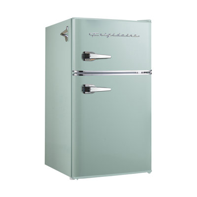 3.2-Cu Ft. 2-Door Retro Compact Bar Fridge With Freezer And Side Bottle Opener