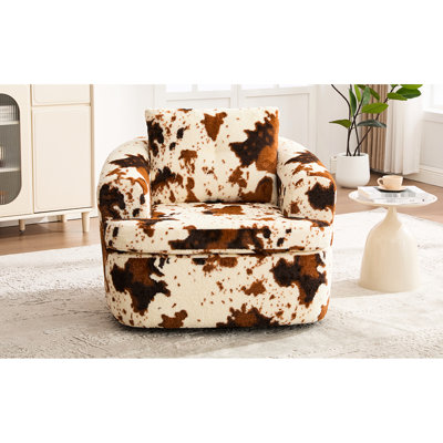 Fauteuil pivotant à 360° avec dossier double couche confortable et élégant, idéal pour se détendre dans le salon, la chambre ou pour lire. Design moderne et ergonomique.